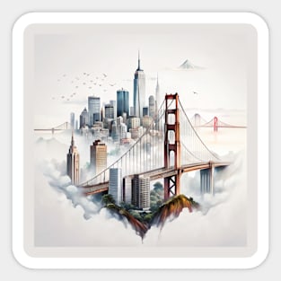 San francisco cityscape Sticker